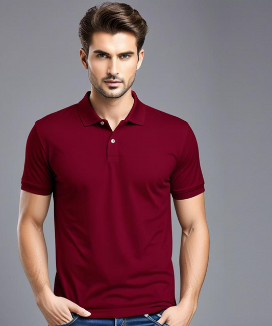 Basic Polo T-Shirt - Maroon