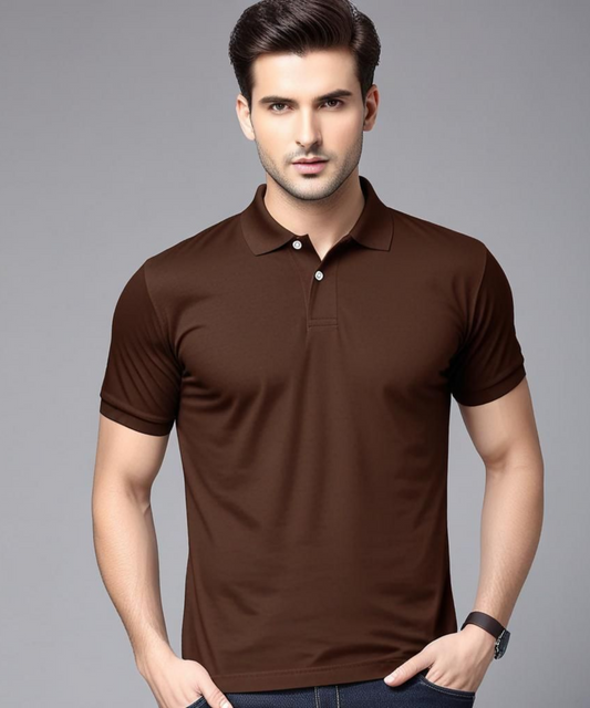 Basic Polo T-Shirt - Brown